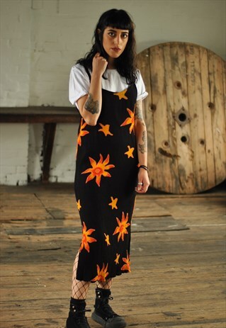 90S GRUNGE FLORAL SLIP DRESS