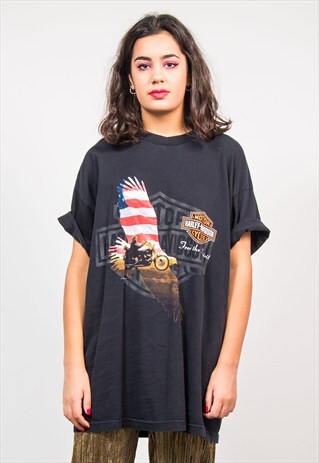 VINTAGE 90'S BLACK HARLEY DAVIDSON T-SHIRT