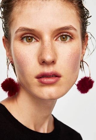 RETRO OVERSIZED PLUM STATEMENT EARRINGS