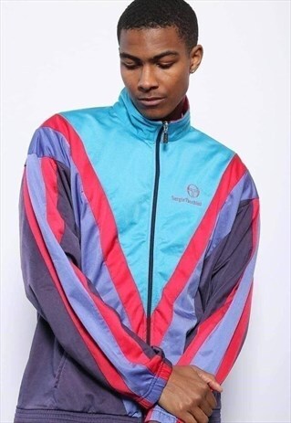 VINTAGE SERGIO TACCHINI LOGO TRACK JACKET BLUE PURPLE