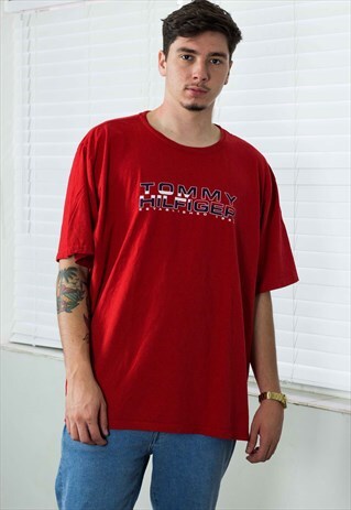 VINTAGE TOMMY HILFIGER T-SHIRT LOGO 90S XXL 8.5