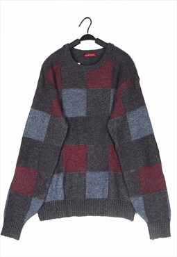 Grey Patterned wool knitwear jumper knit 