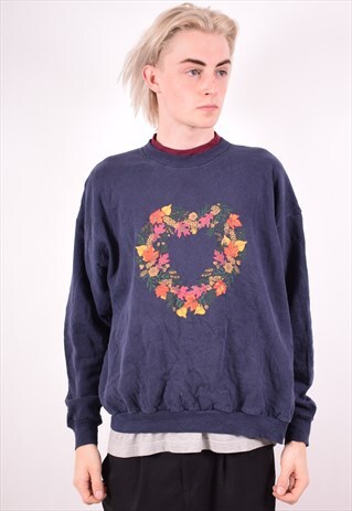 LEE MENS VINTAGE SWEATSHIRT JUMPER XL BLUE 90S