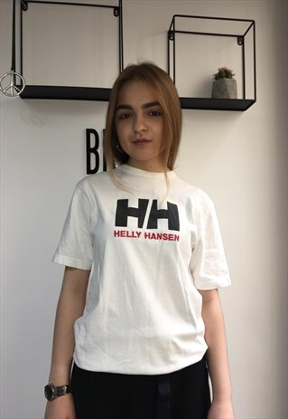 VINTAGE 90' AMAZING UNISEX WHITE HELLY HANSEN COOL T-SHIRT
