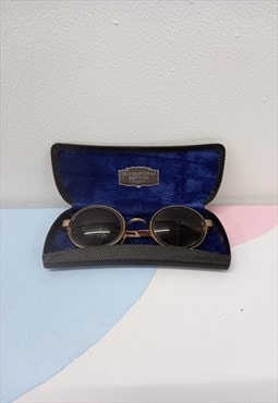 90s Vintage Sunglasses Oval Bronze Frame 