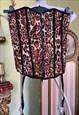 LEOPARD CORSET TOP WITH GARTER STRAPS AND ZIPPER CLOSURE