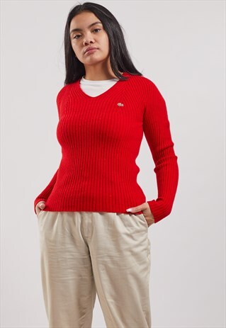 VINTAGE LACOSTE V-NECK JUMPER