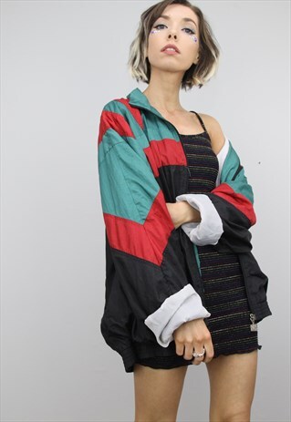 VINTAGE 80S 90S OVERSIZED FESTIVAL SHELL JACKET