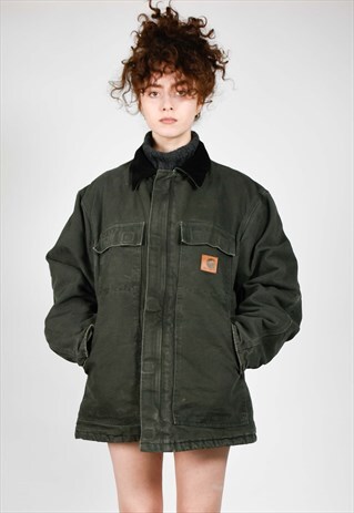 MOSS GREEN CARHARTT WORKWEAR QUILTED LINING JACKET