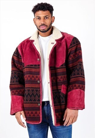 VINTAGE AZTEC SHERPA LINED JACKET J3099