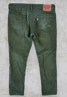 Levi's 511 Corduroy Jeans Trousers Green Slim Straight Men's