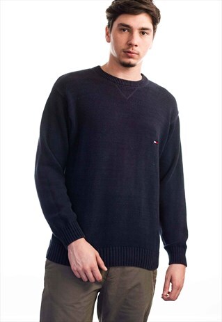 VINTAGE TOMMY HILFIGER LOGO SWEATER JUMPER 90S M 24.8