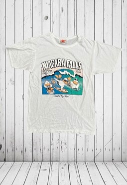 vintage 80s niagra falls canada duck cartoon tshirt 