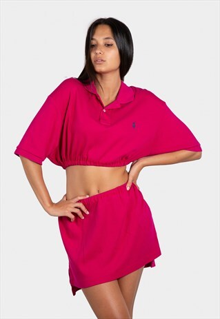 VINTAGE REWORKED POLO CO-ORD SET RALPH LAUREN TOP & SKIRT