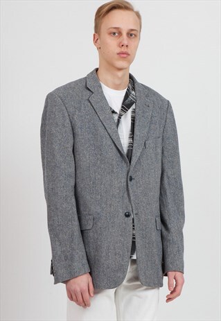 VINTAGE GREY MARCO MANZINI BLAZER JACKET