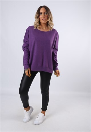 SWEATSHIRT JUMPER OVERSIZED PLAIN UK 16 (AEQ)