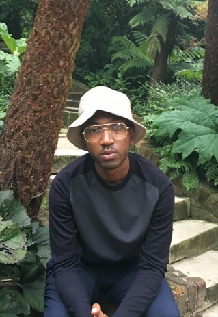 BEIGE MINIMAL COTTON BUCKET HAT