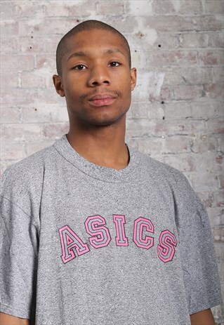 VINTAGE ASICS LOGO T-SHIRT GREY