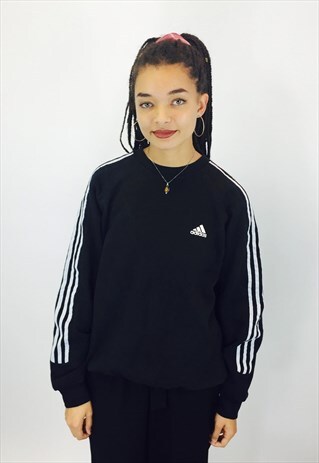 ADIDAS CLASSIC 3 STRIPE EMBOIRDERED SWEATSHIRT