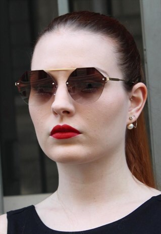 OCTOGONAL SUNGLASSES BROWN