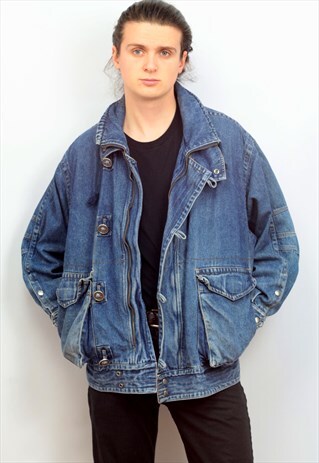 1980'S VINTAGE OVERSIZED DENIM JACKET