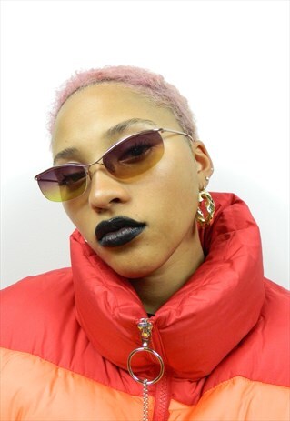 VINTAGE PURPLE YELLOW OMBRE Y2K SUNGLASSES