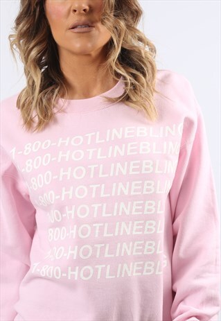 SWEATSHIRT JUMPER NUMBER HOTLINE LOGO PRINT UK 10 (H8CV)