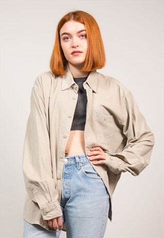 VINTAGE 90'S BEIGE CORD SHIRT