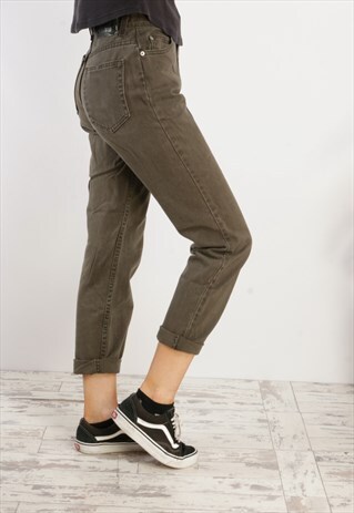 VINTAGE HIGH WAISTED JEANS KHAKI/GREEN X472