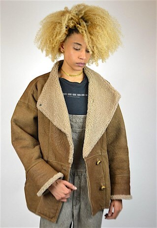 VINTAGE 90'S SHEARLING COAT