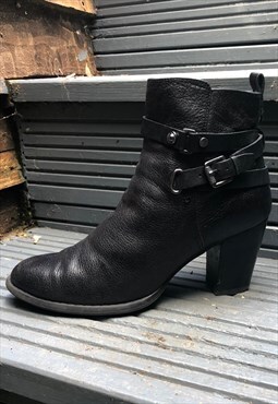 Vintage Leather Strappy Boots