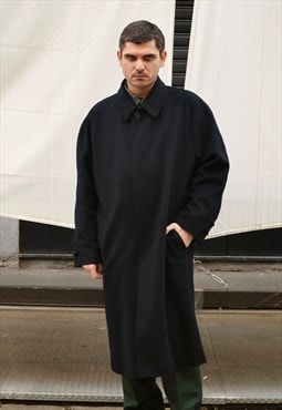 90s Vintage Loro Piana navy wool coat 