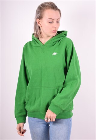 NIKE WOMENS VINTAGE HOODIE JUMPER XL GREEN 90'S