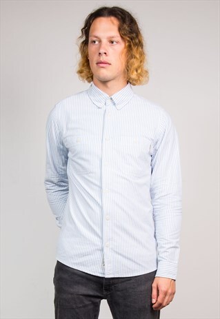 VINTAGE 90'S BLUE STRIPED CARHARTT SHIRT