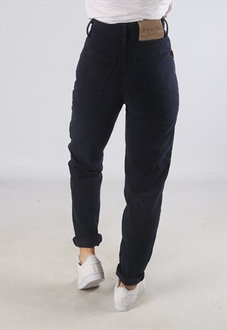 VINTAGE HIGH WAISTED DENIM JEANS TAPERED LEG UK 6 - 8 (UBA)