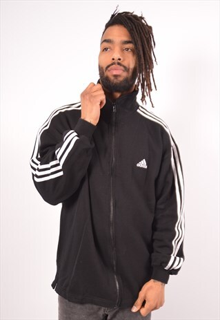 VINTAGE ADIDAS TRACKSUIT TOP JACKET BLACK