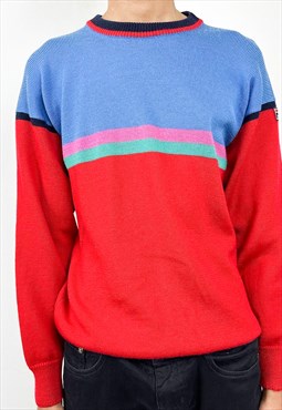 Vintage 80s Fila wool red and blue jumper 