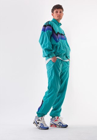 VINTAGE ADIDAS ORIGINALS JACKET AND PANTS 90S BLUE
