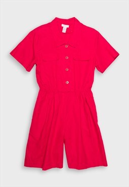 Bright pink short sleeve romper