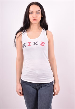 NIKE WOMENS VINTAGE VEST TOP XS WHITE 90'S