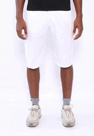 VINTAGE STONE ISLAND DENIMS POCKET LOGO SHORTS WHITE