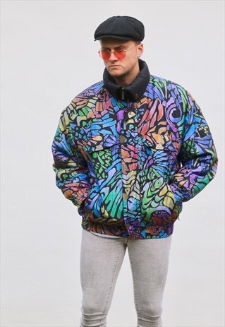 HEAD USA 90S VINTAGE ACID TRIP PUFFER JACKET