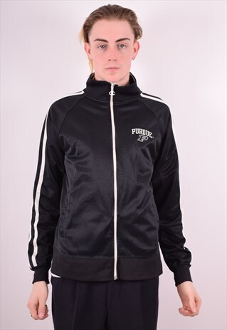 CHAMPION MENS VINTAGE TRACKSUIT TOP JACKET LARGE BLACK 90S