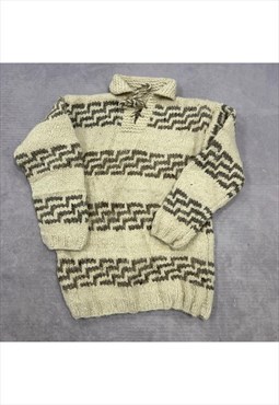 Vintage abstract knitted jumper Men's M