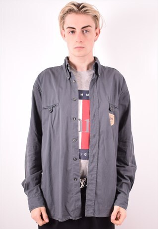 NAPAPIJRI MENS VINTAGE SHIRT XXL GREY 90S