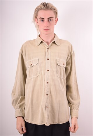 WRANGLER MENS VINTAGE SHIRT LARGE GREY 90S