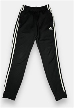 Adidas black and white striped cuffed joggers size S