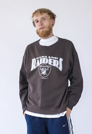 1996 VINTAGE MENS NUTMEG RAIDERS OALKAND BIG LOGO SWEATSHIRT