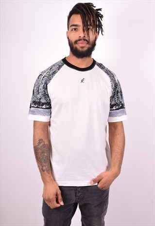 AUSTRALIAN MENS VINTAGE T-SHIRT TOP MEDIUM WHITE 90S