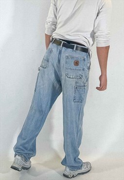 Vintage Carhartt Carpenter Pants Men's Light Blue